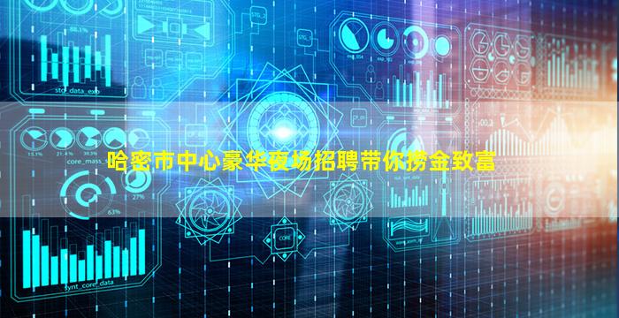 哈密市中心豪华夜场招聘带你捞金致富
